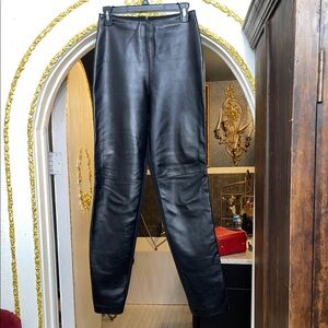 Vintage J. Harris Black Leather Front Pants Size 6